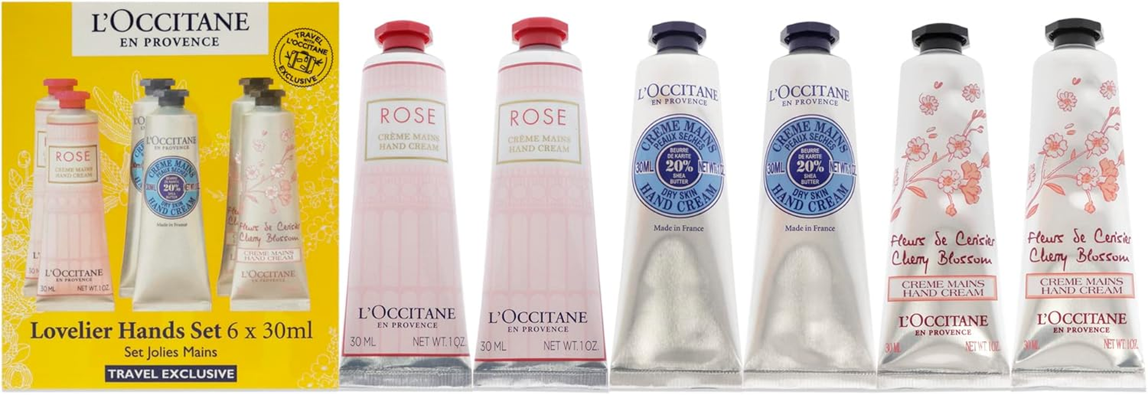 L'Occitane Lovelier Hands Set: 2Xrose Hand Cream 30Ml+2X Shea Butter Hand Cream 3Ml+2X Cherry Blossom Hand Cream 30Ml 6X30Ml/1Oz image number 2
