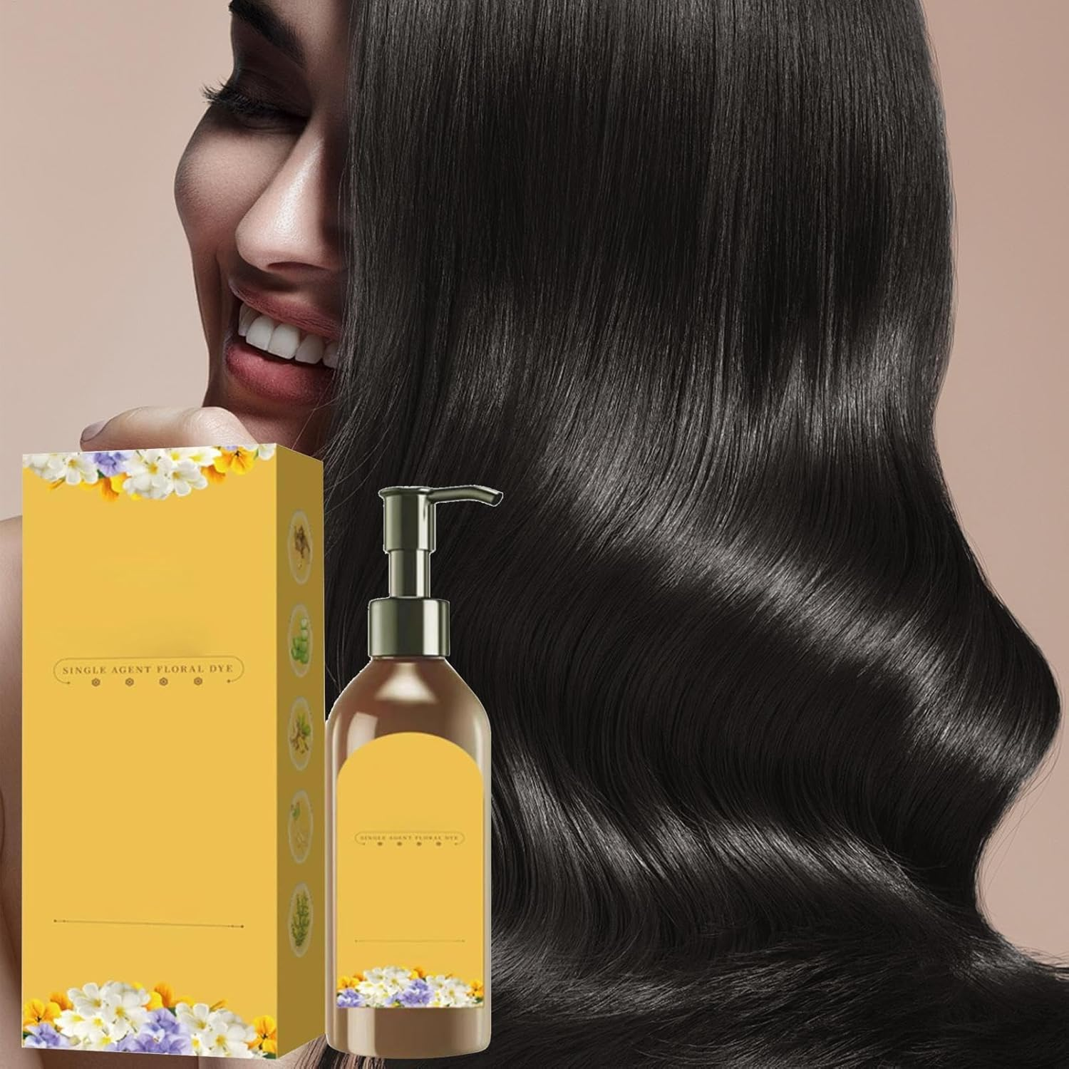 Simple Hair Enhancer, Plant Single Dose Dye, Natural Plant Hair Dye Shampoo, Long Lasting, Eye-Catching, 300Ml for Women, Elderly, Grandma image number 3