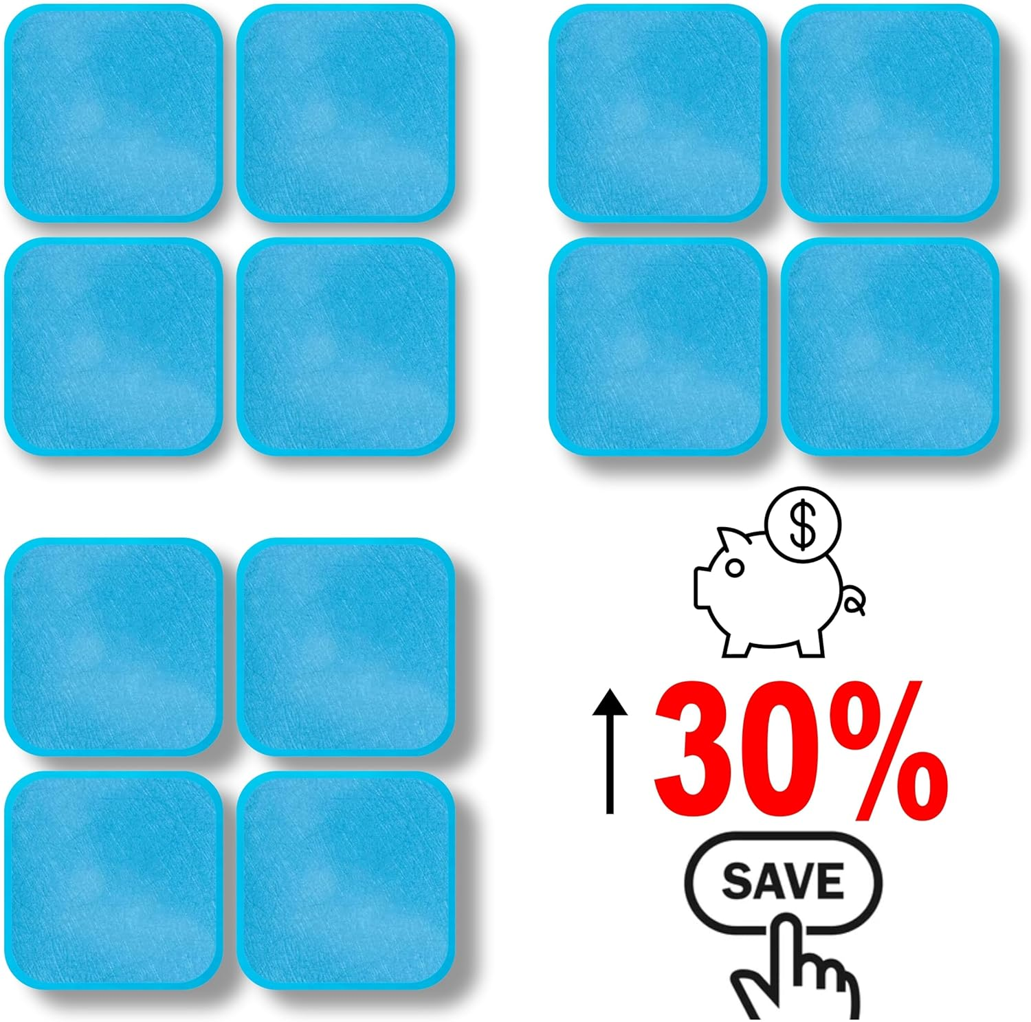 12 Gel Pads Tenspad Silver Compatible with Beurer EM 59 / EM89 Heat Devices. save up to 30% on Price image number 6