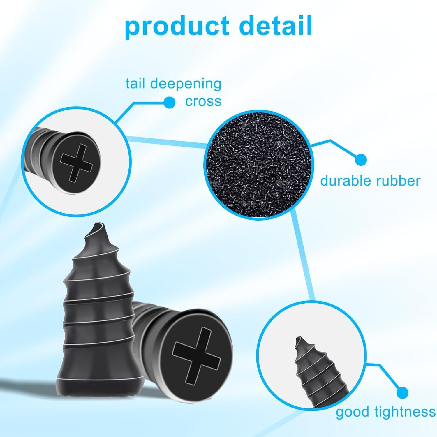 Tyre Repair Kit, 60 Pcs Tire Repair Rubber Nail Studs, Tire Repair Rubber Screws Plugs Fast Tool Self-Service Vacuum Tire Repair Rubber Nail, Suitable for Car Motorcycle Jeep Tire Puncture Repair image number 6