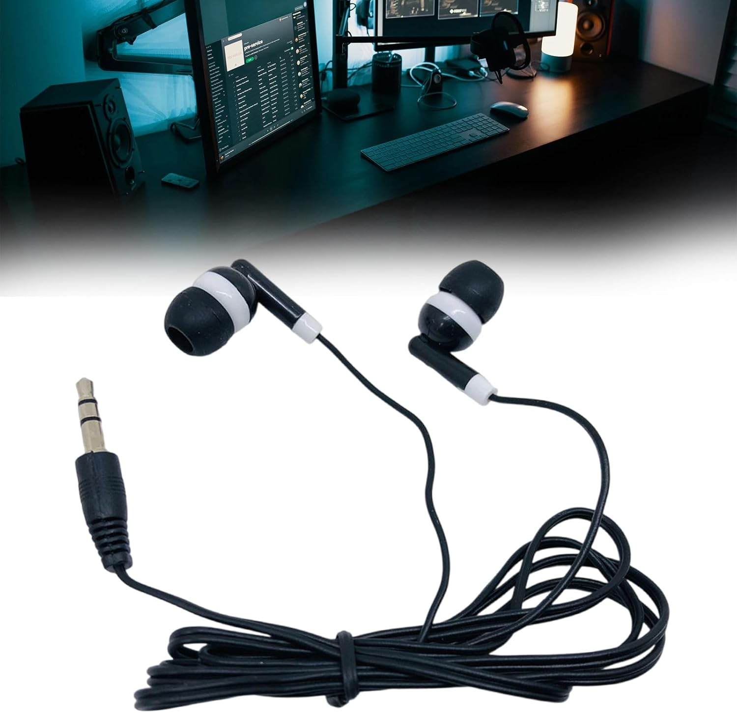 3.5Mm In-Ear Cord Earphone for Smartphone Earphones Sound Powerful Bass Noise Isolating Multifunction Earpiece Noise Isolating in Ear Earphones - Black image number 6