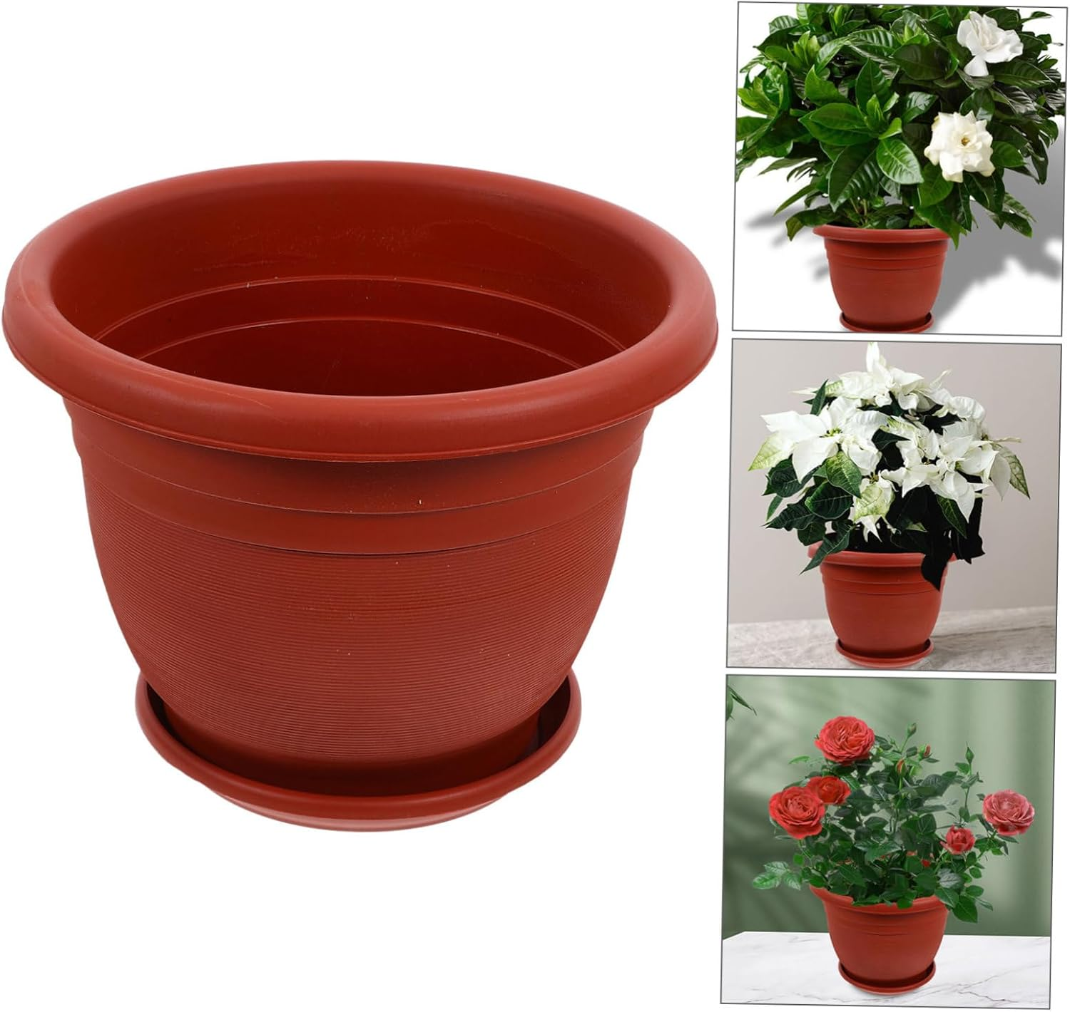 CIYODO Piece Set of Heavy Duty Seedling Pots Indoor Plant Pots Drainage Holes Red Clay Finish for Flower Arrangement and Gardening image number 1