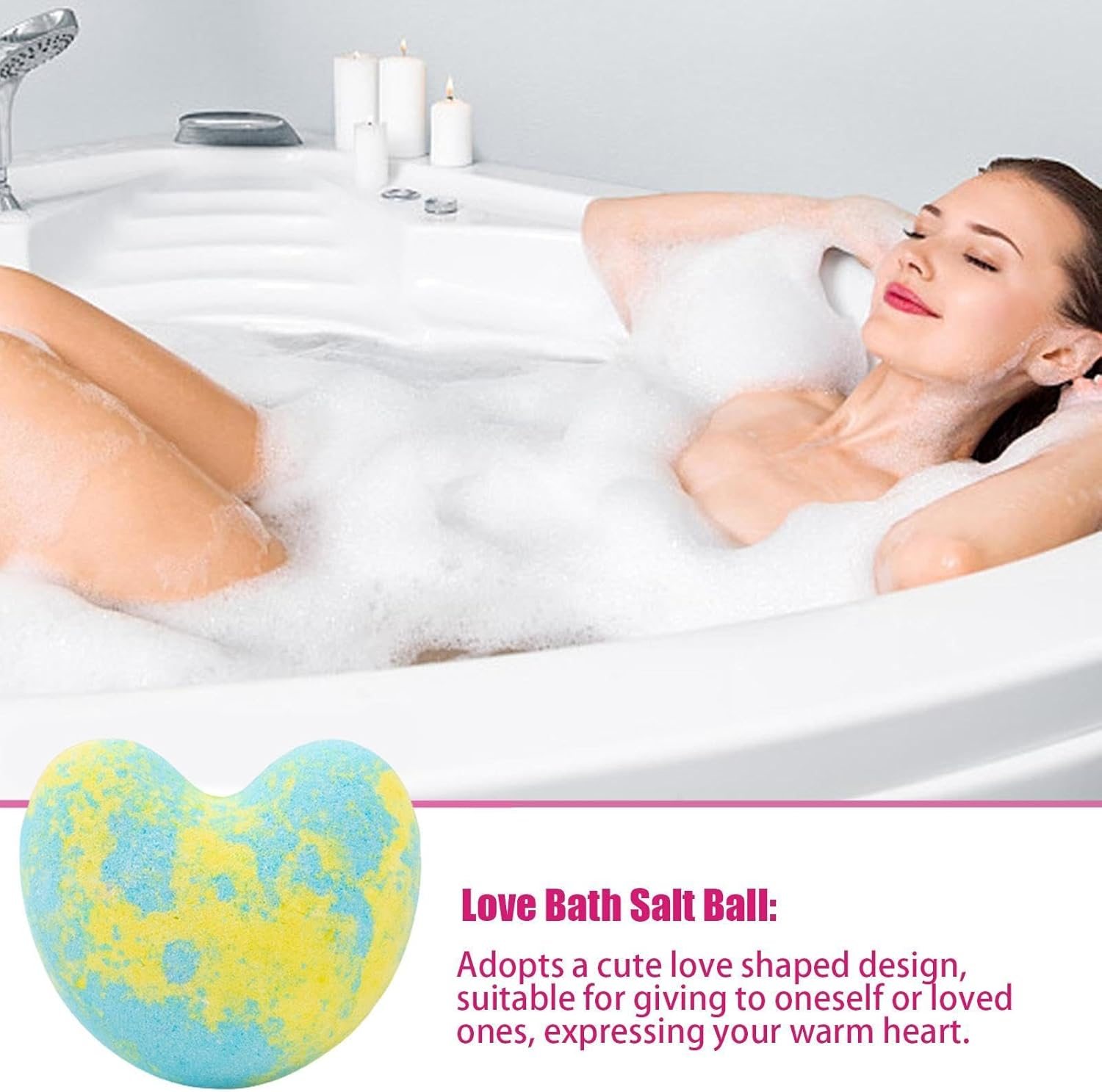 Bubble Bombs,Relaxing Bath Ball - Natural Pure Oils Ultra Bubble Moisturizing Bath Salt Ball for Bubbles, Spa, Bath Relaxation, Calmness
