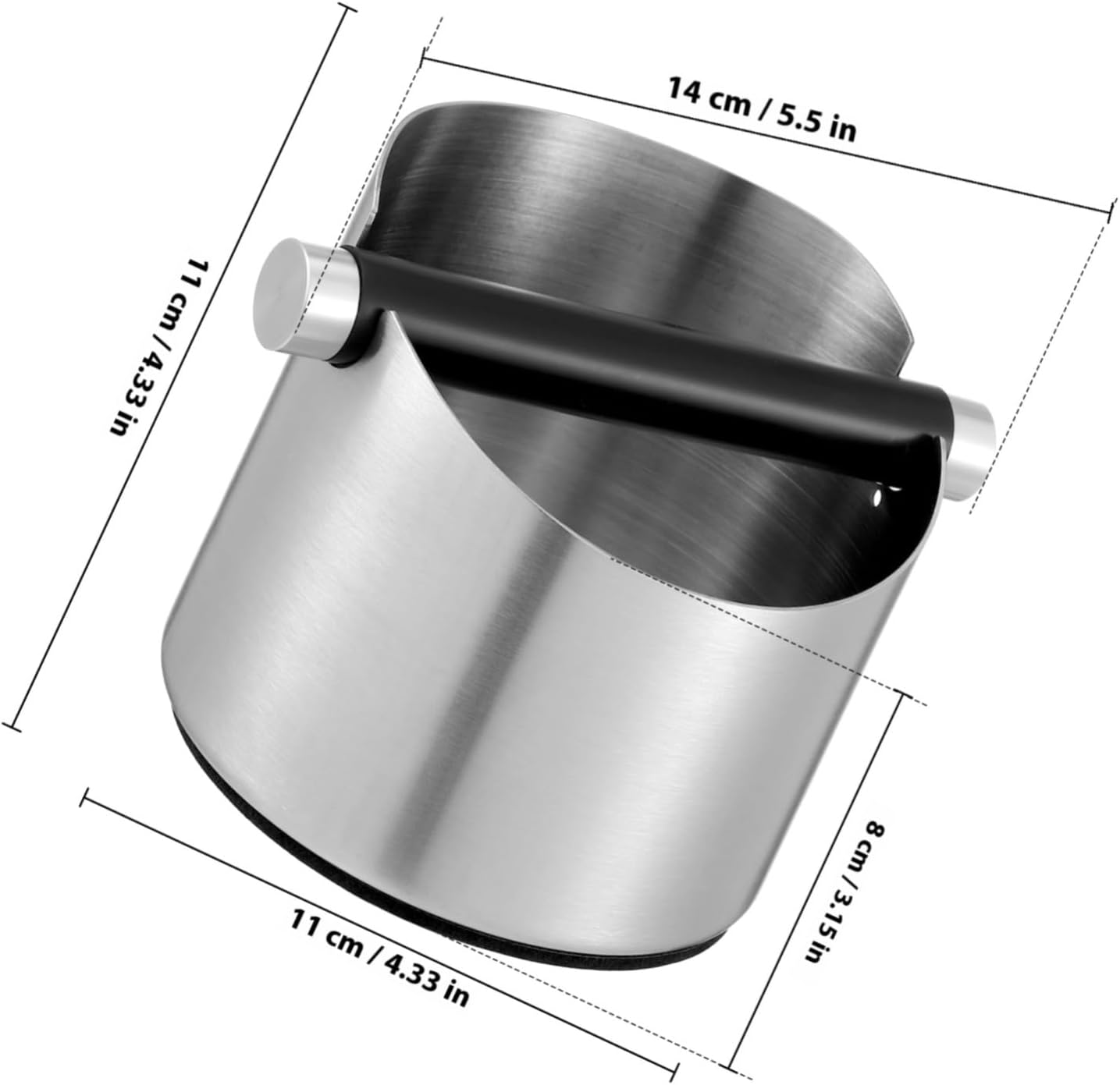 ARTSEWPLY Stainless Steel Coffee Knock Bin with Non-Slip Base Espresso Grounds Container for Home Bar Coffee Shop Heat Resistant Semi-Automatic Machine Accessory image number 5