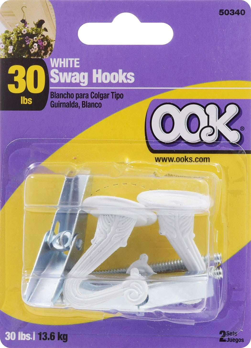 OOK Swag Hooks with Hardware, 6 Pack, 534516 - Black image number 5