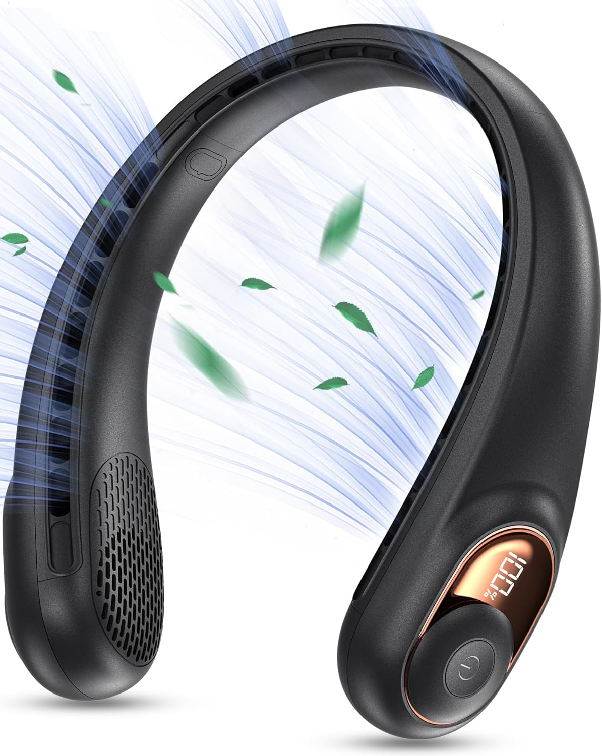 KIDEE Neck Fan, Portable Bladeless Neck Fans, Upgrade 360&deg; Airflow, Super Quiet, 3 Speeds, 4000Mah Personal Wearable Neck Fan, Upgraded Cooling Air Volume USB Rechargeable Hands Free Fan