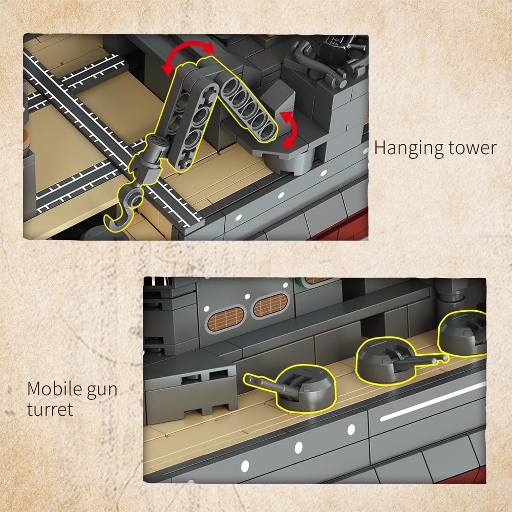 DUANT Queen Elizabeth Class Battleship Building Blocks, British Royal Navy Ship from World War II, a Large Military Battleship Building Toy, Suitable for Adult Collectors image number 5