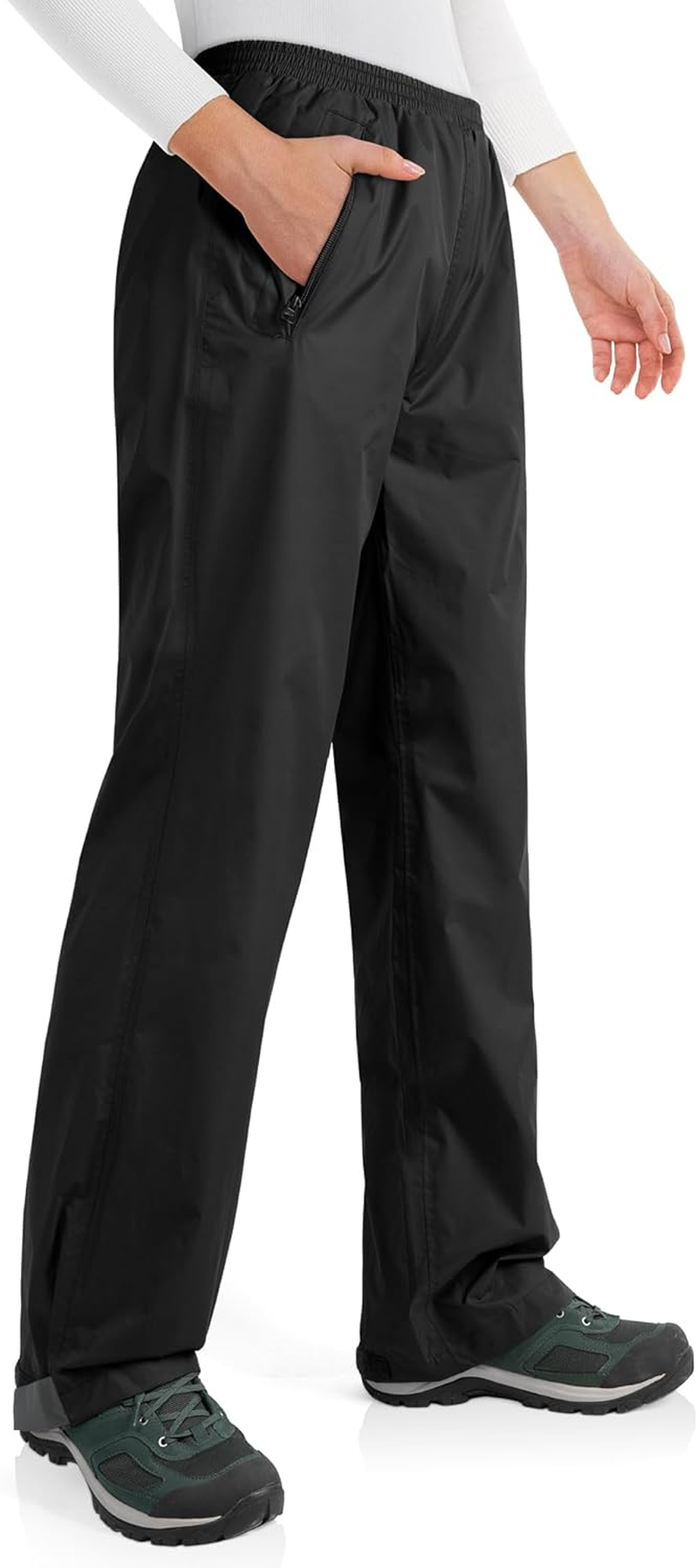 33,000Ft Women&lsquo;S Waterproof Trousers Packable Windproof Rain Overtrousers Ladies Lightweight over Pants for Outdoor Rainwear Walking Hiking Cycling image number 5