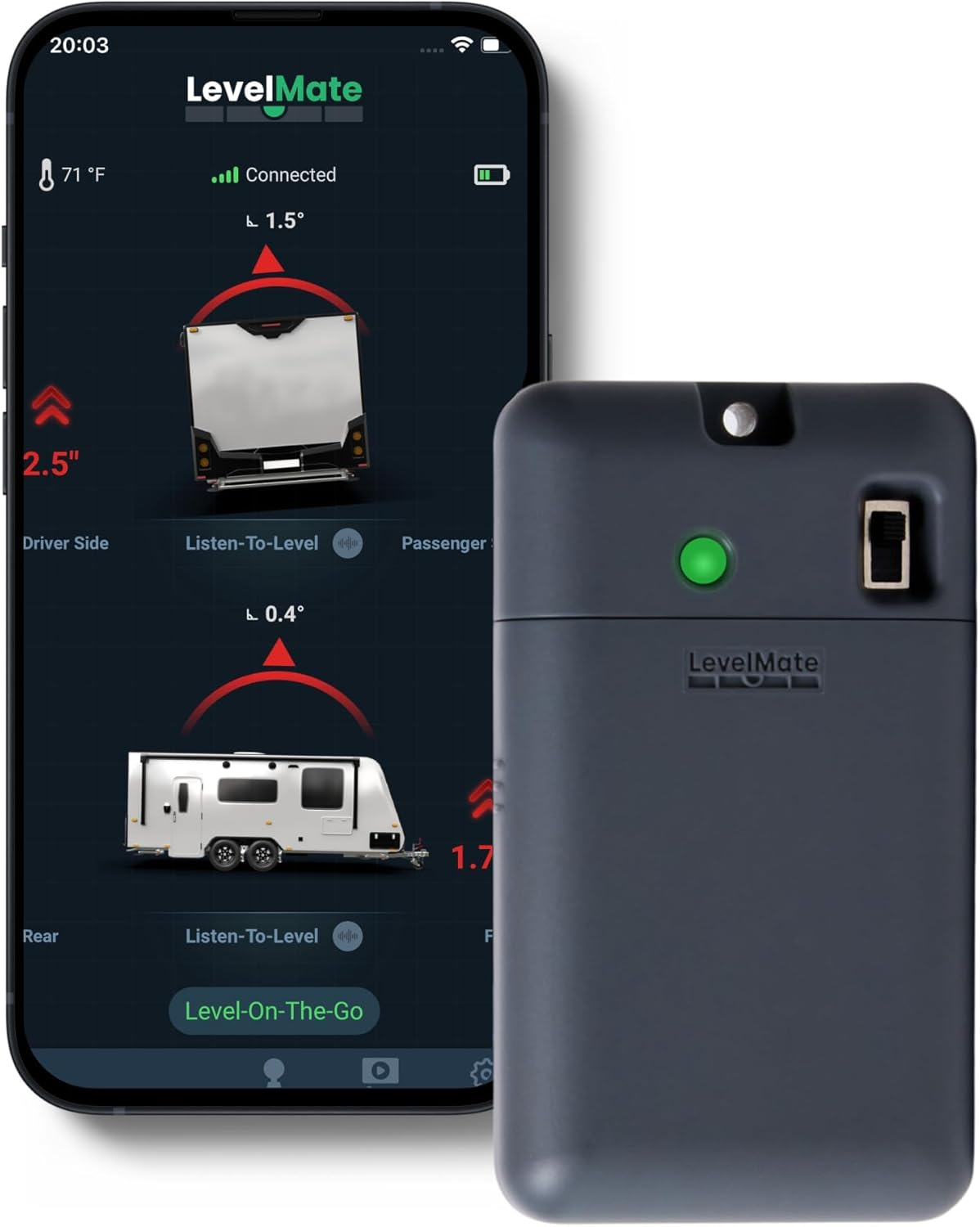 Logicblue Technology Levelmatemax Wireless RV Leveling System, Bluetooth Leveler for Campers, Must-Have Accessory for Travel Trailers, Effortless Setup for Phones with App image number 3