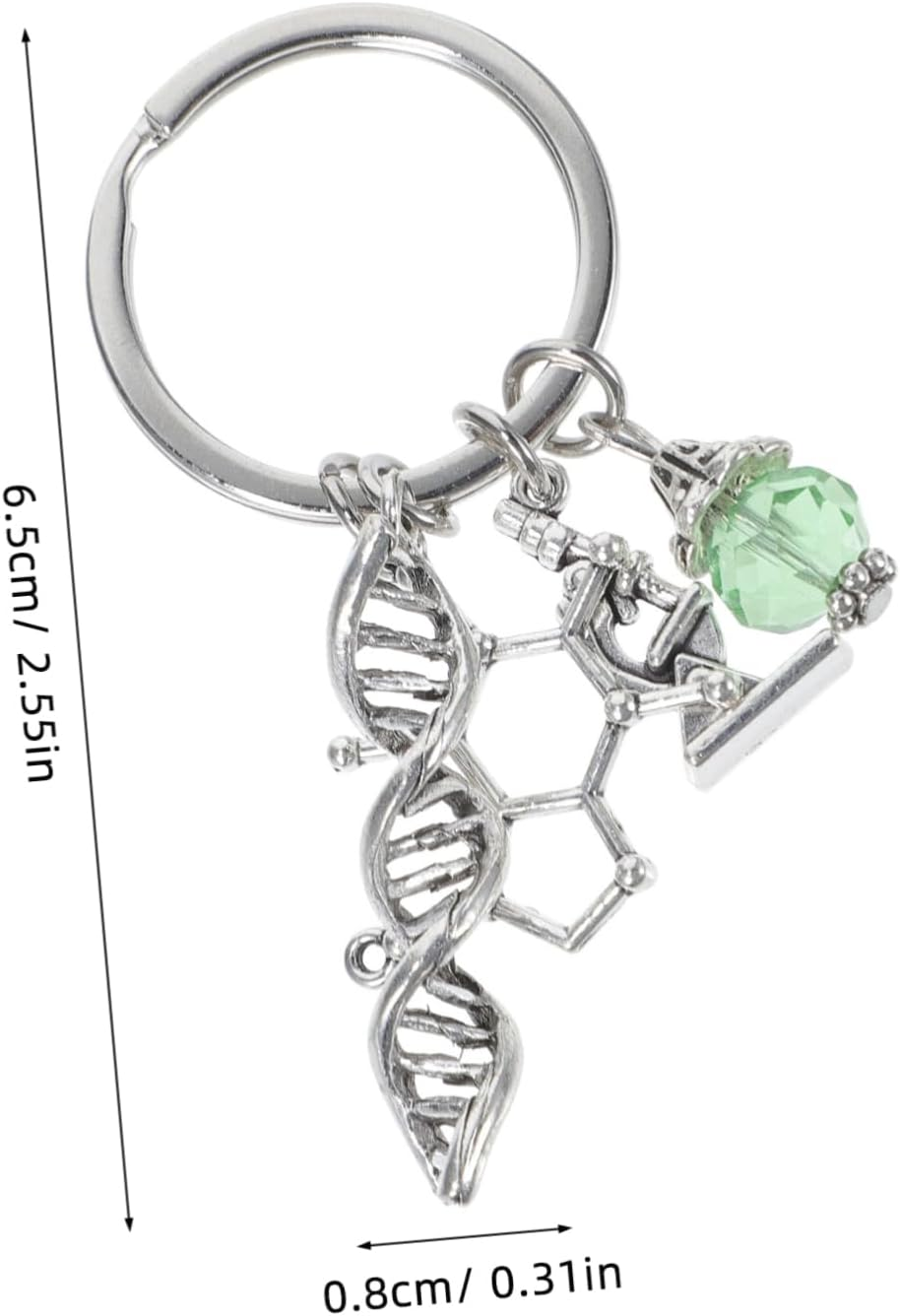 SAFIGLE Microscope Keychain Biology Car Key Chain Science Microbiology Charm Backpack Accessory for Students and Scientists Educational Pocket Keyring image number 1