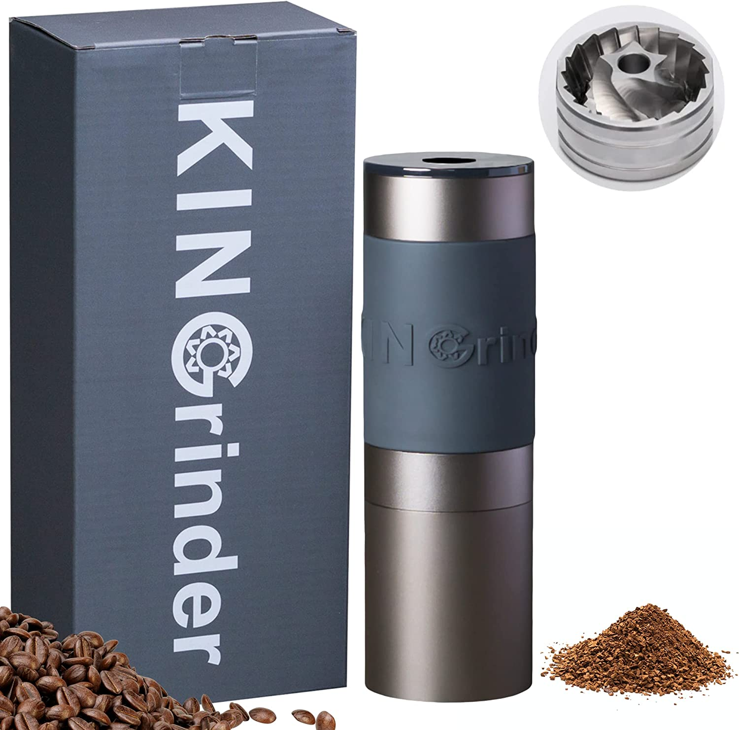 Kingrinder K0 Iron Grey Manual Hand Coffee Grinder 140 Adjustable Grind Settings for French Press, Drip with Assembly Consistency Stainless Steel Conical Burr Mill, 25G Capacity image number 3