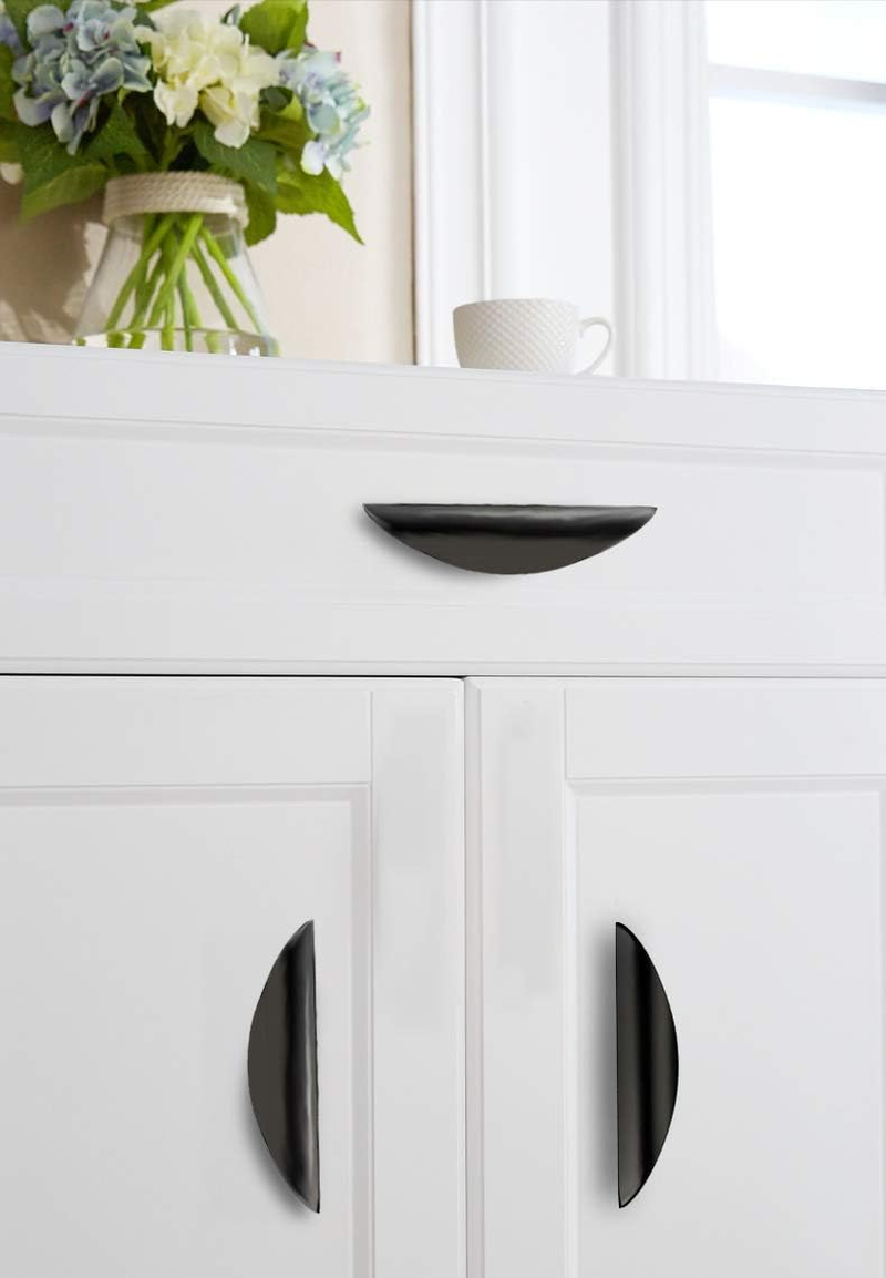 Primst Modern Light Brushed Cabinet Pulls, Furniture Hardware Collection, Cabinet Handles, Drawer Pulls, Door Pulls, Kitchen Cupboard Handle, Pack of 4 (Black,L-4Pcs)