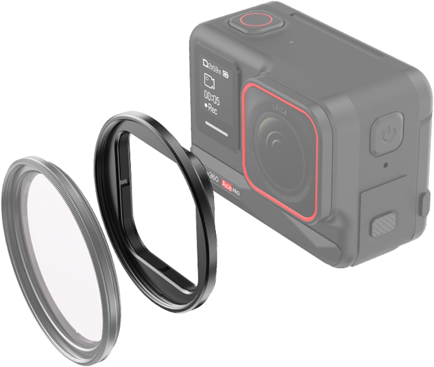 For Insta360 Ace Pro/Ace Filter Holder Bracket, Metal Filter Holder Protective Frame Compatible with 49Mm Filters, for Insta360 Ace Pro Accessories image number 3