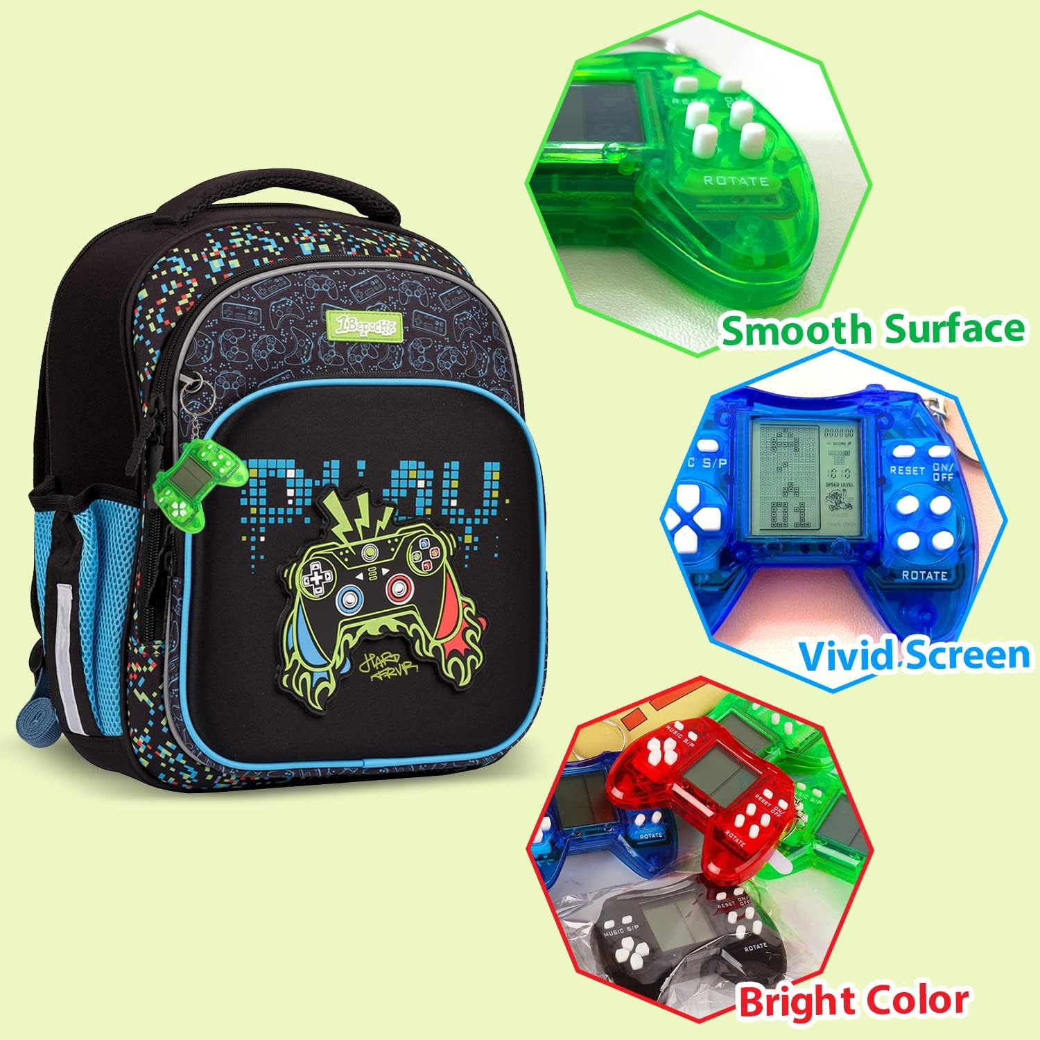 Carlerait 12 PCS Video Game Party Favors, Video Game Keychain Birthday Gaming Party Supplies Goodie Bag Stuffers Gift Idea for Kids image number 3