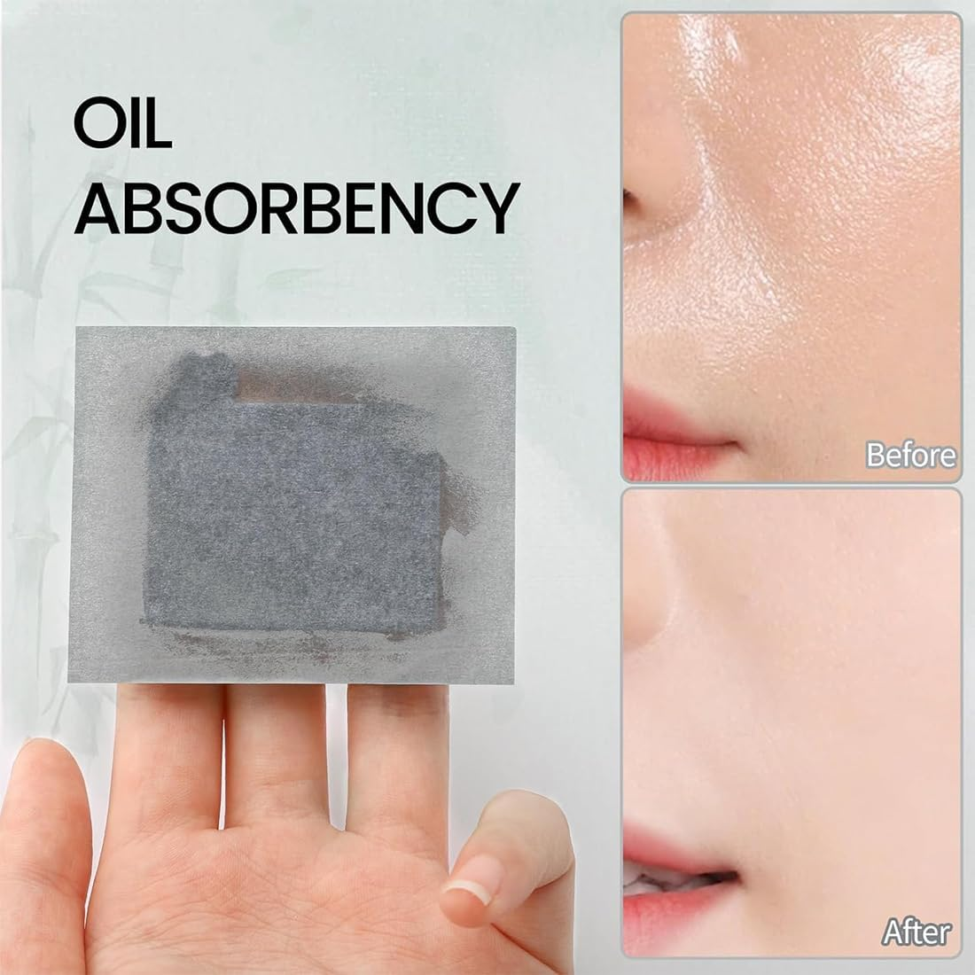 COYUN 100 Pieces Oil Control Paper, Face Blotting Paper Set with Mirror and Powder Puff, Blotting Paper for Oily Skin Care, Oil Control Paper, Blotting Paper, Oil Absorbing Leaves, Oil Blotting Paper image number 4