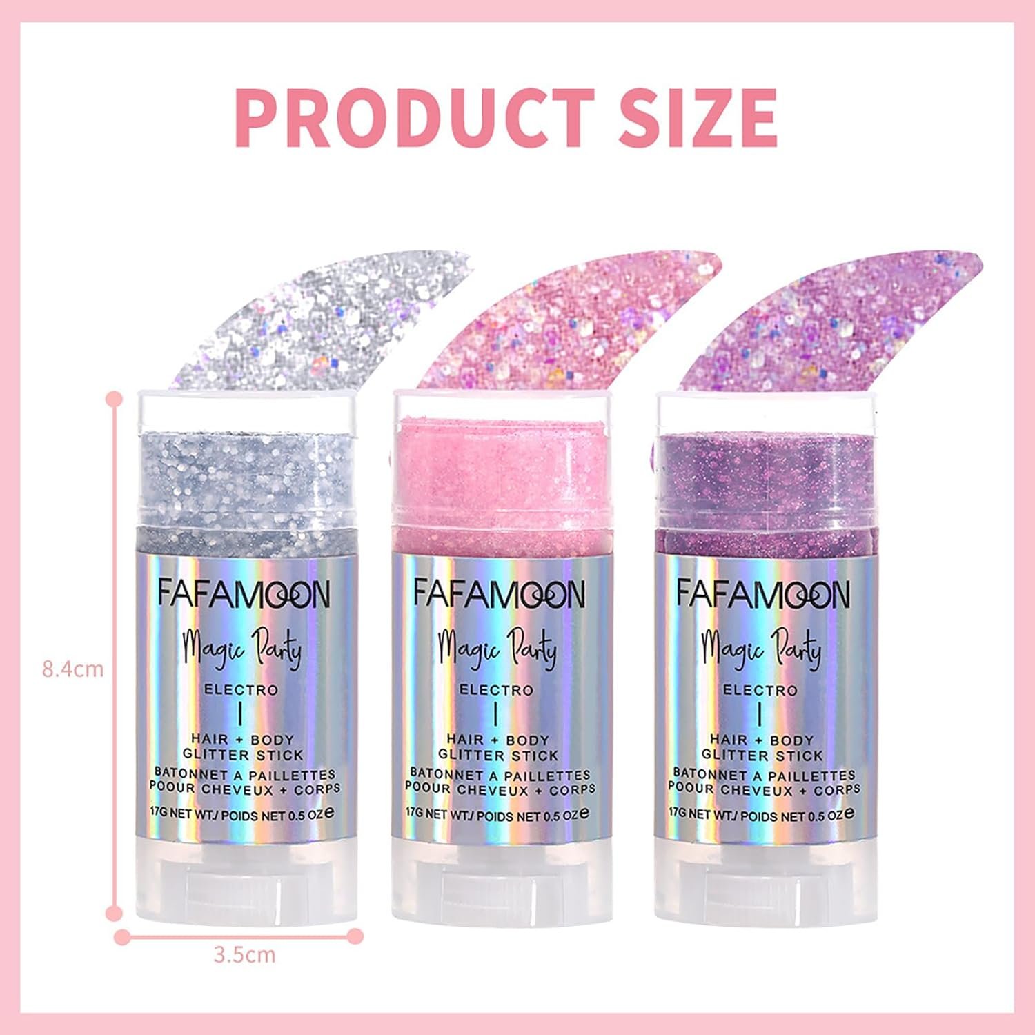 Face Chunky Glitter Gel, 6 Colors Hair Body Glitter Stick, Face Body Simmer Gel Kit, Glitter Nail Sequins Iridescent Flakes for Face Eye Hair Body Lip Festival Makeup Nail Art image number 1