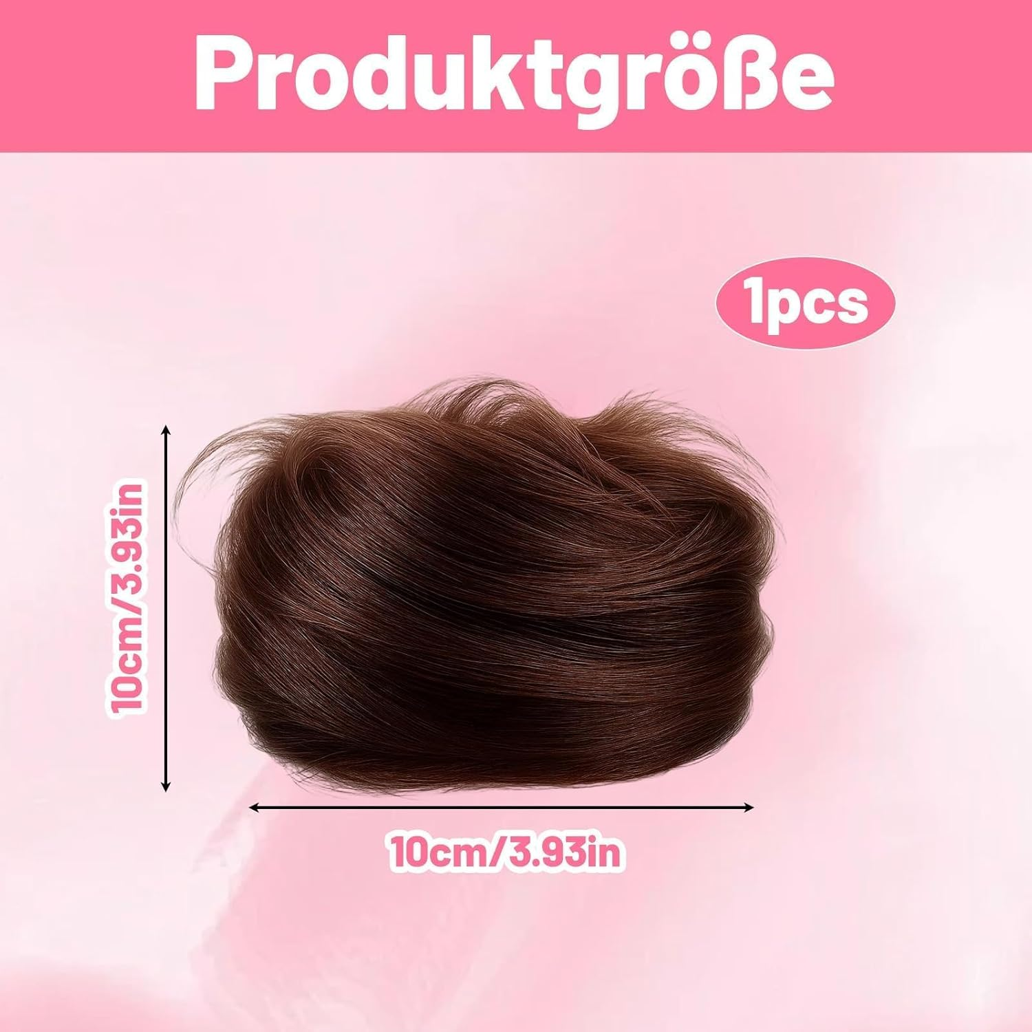 Hairpieces for Thin Hair, Real Hair Piece Bun Hair Scrunchie with Hair, Natural Look, 10 X 10 X 2 Cm image number 4