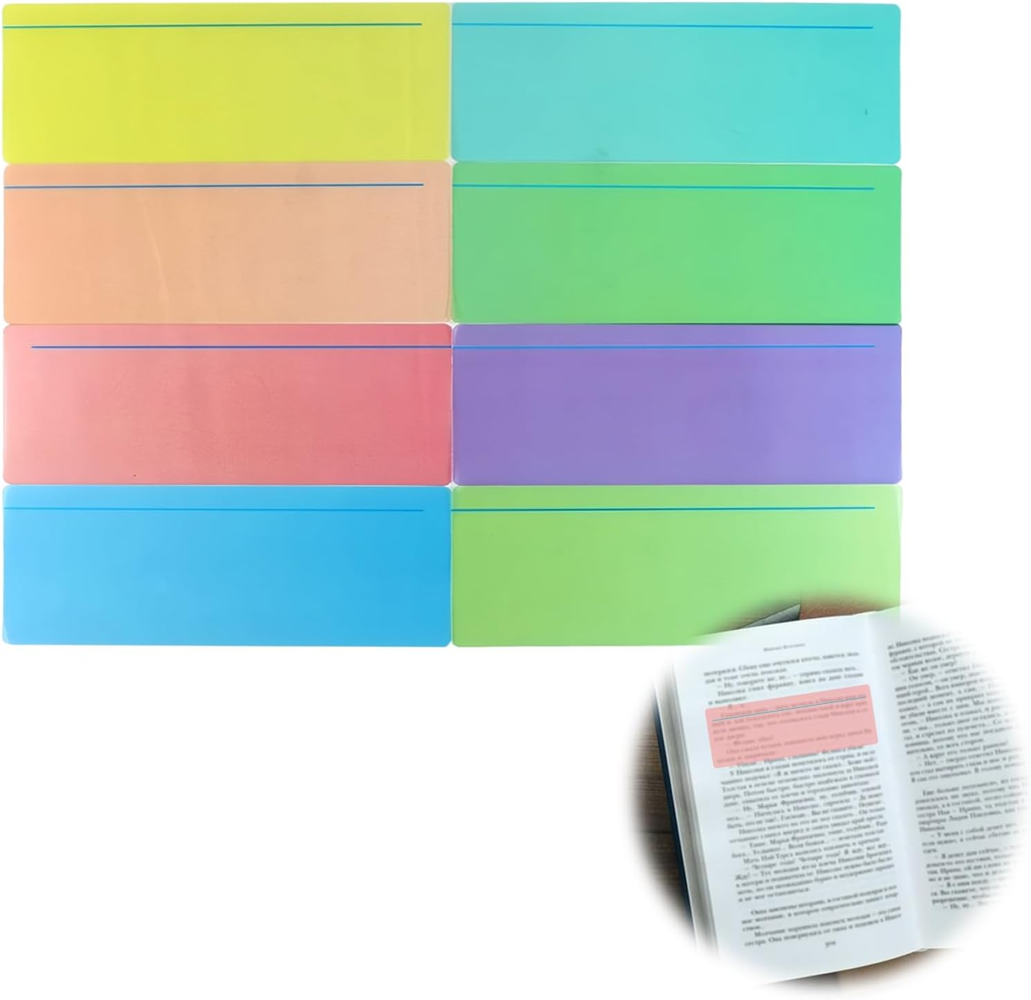 8PCS Coloured Overlays for Reading, Dyslexia Aids with Protective Case, Easy Identification for Dyslexia, ADHD, Irlen Syndrome & Visual Stress image number 2