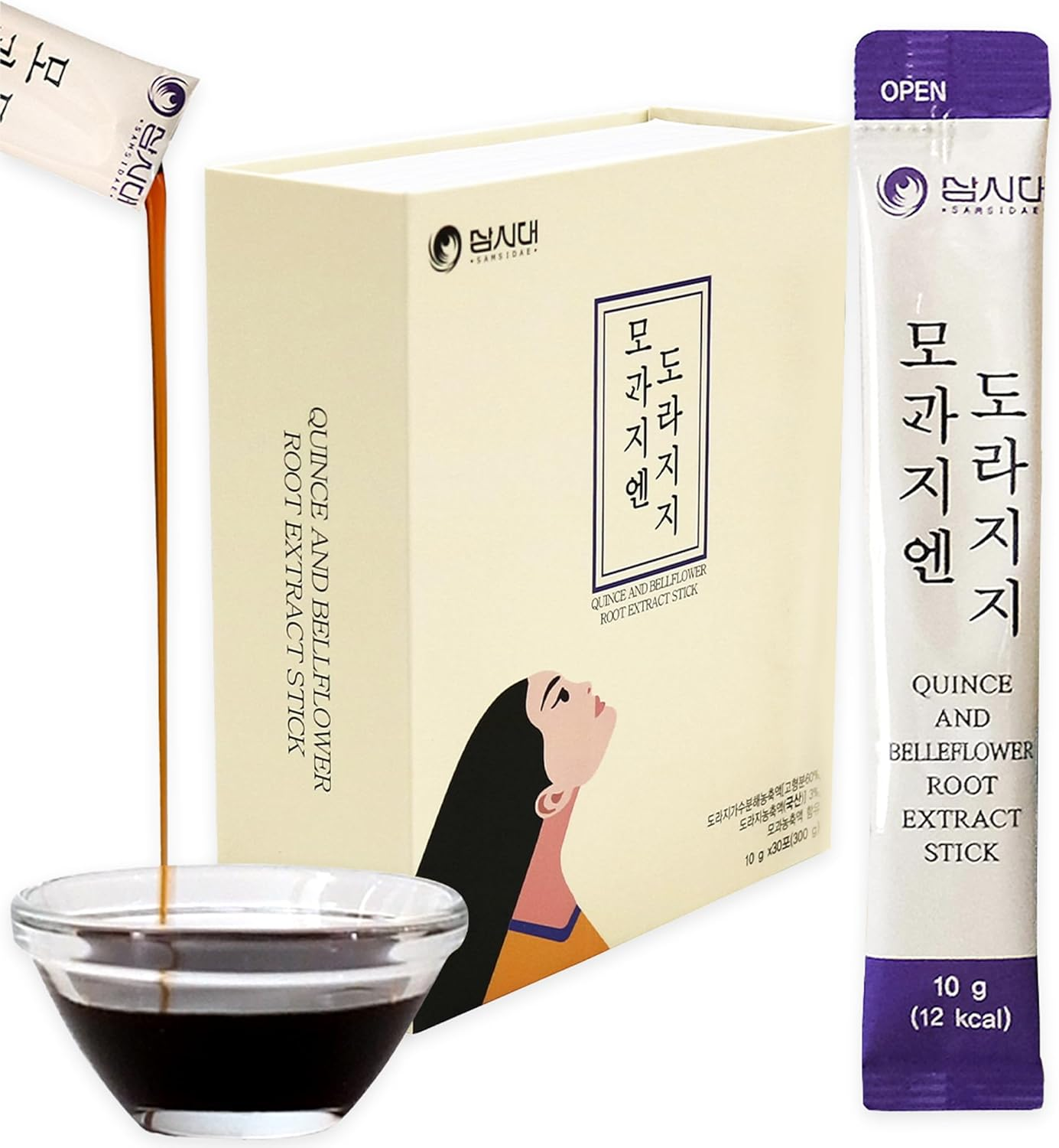 Samsidae Korean Bellflower Root Extract, Pear Extract and Quince Extract Stick (10G X 30 Stick Pouches). Good Source of Fiber, Potassium, Magnesium, Vitamin C&K. Men, Women and All Ages. image number 5