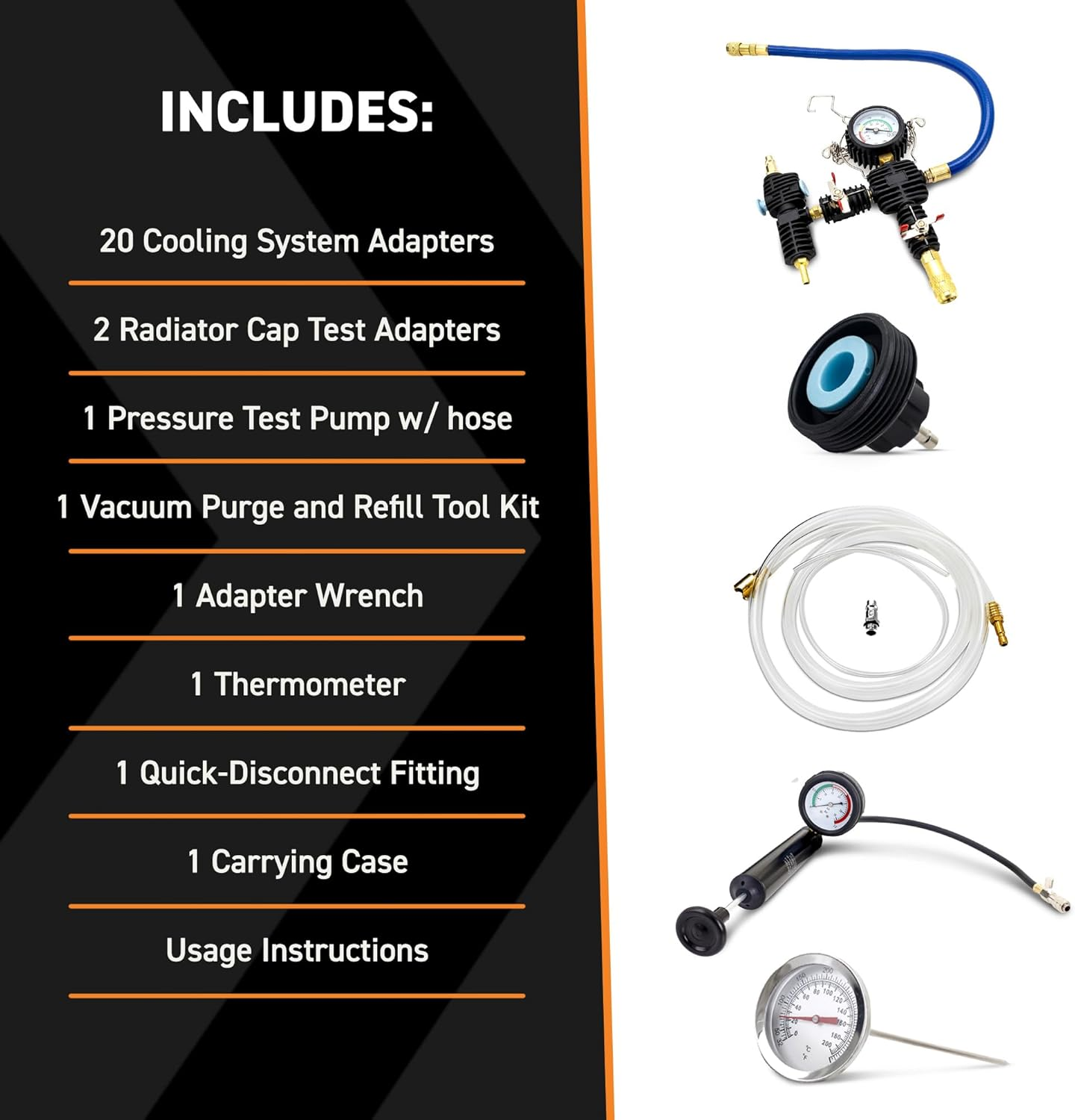 Mishimoto MMTL-CPT-28 28-Piece Cooling System Pressure Tester and Vacuum Refill Kit