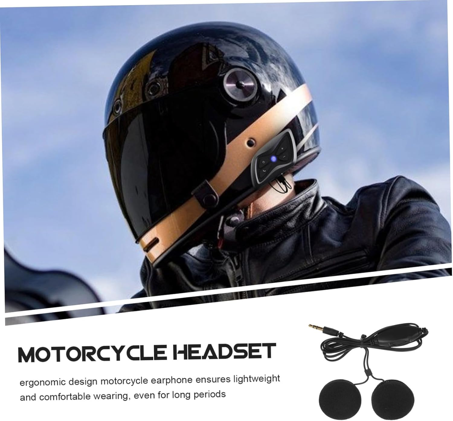 ABOOFAN 2Pcs Motorcycle Helmet Headphones Black Earphone for Rider Mic Outdoor Use Helmet Earphone Accessory image number 4