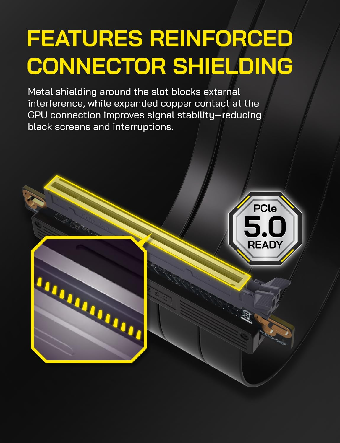 EZDIY-FAB Pcie 5.0 X16 Riser Cable,128Gb/S Bandwidth, for RTX 50/40 & RX 9000/7000 Gpus, Pcie Extension Card, Backward Compatible with Pcie 4.0/3.0,Vertical GPU Mount,Straight-30Cm,Black