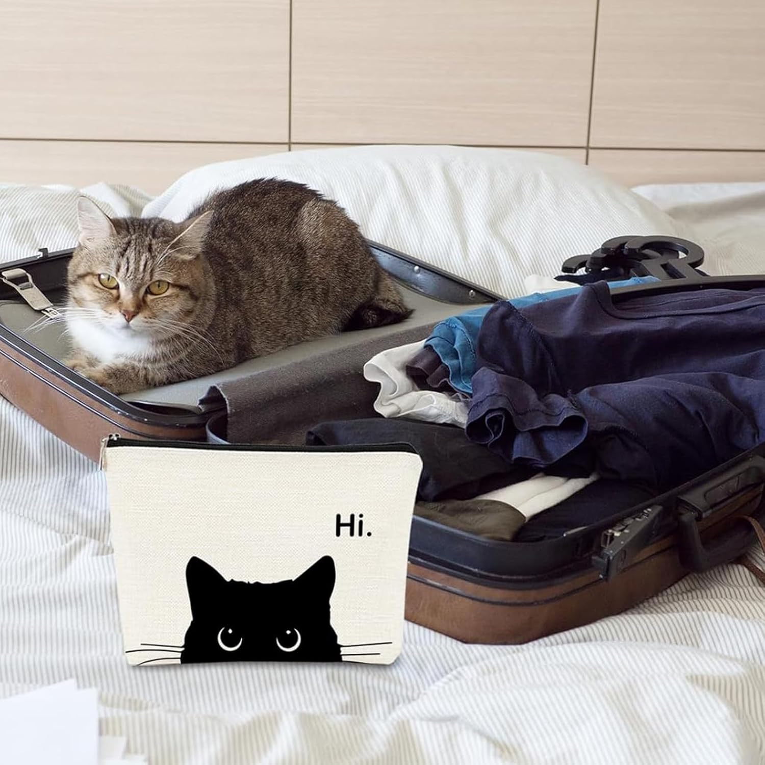 Cat Makeup Bag for Cat Lovers, Cute Zipper Travel Toiletry Bag for Teen Girls, Gifts for Cat Owners, Cosmetic Purse for Makeup & Toiletries, Birthday for Cat Lovers image number 5