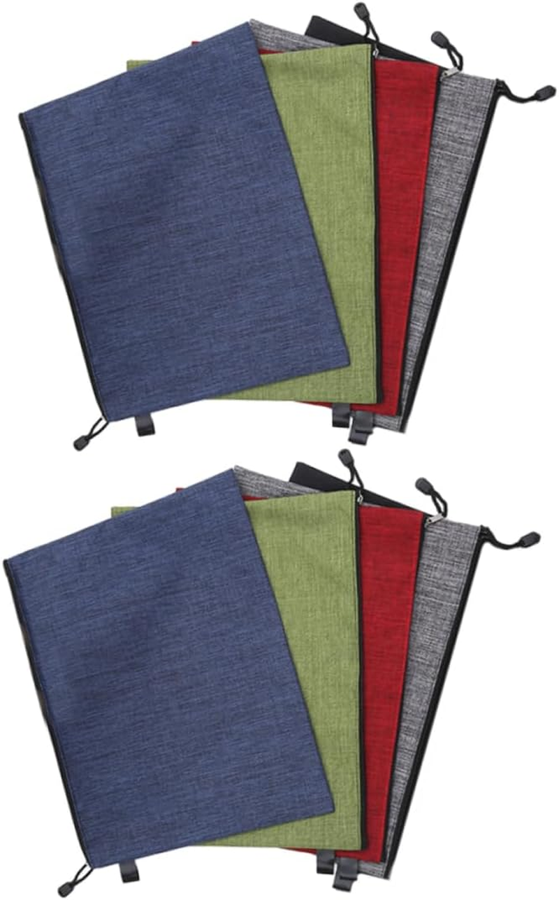 HAPINARY 8Pcs Oxford Zipper File Bags Water Bag Pouches for School Office Stationery Organizer Random Colors image number 3