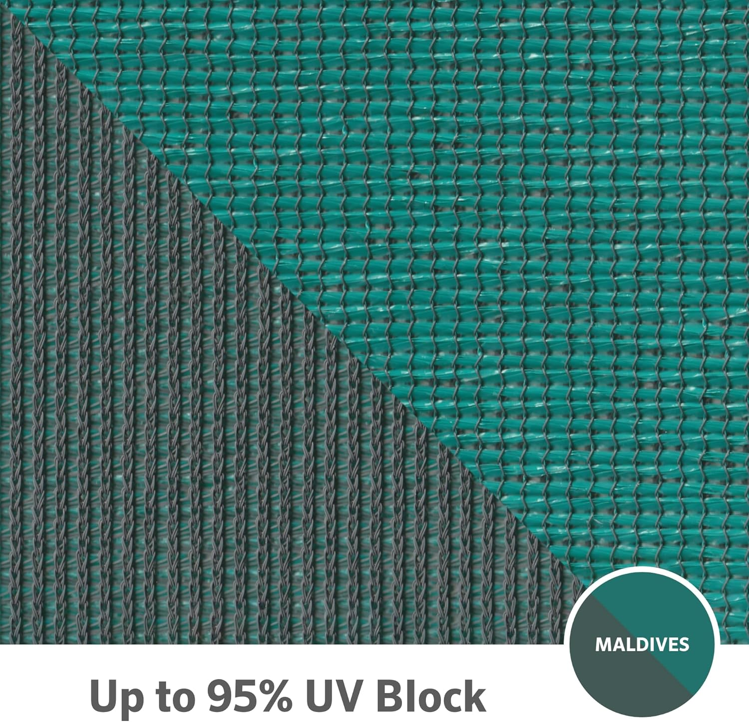 Coolaroo 95% UV Block Dualshade Iridescent Outdoor Sun Shade Sail with Hardware Kit for Patio, Garden, Pool and Backyard 12' Square, Maldives image number 4