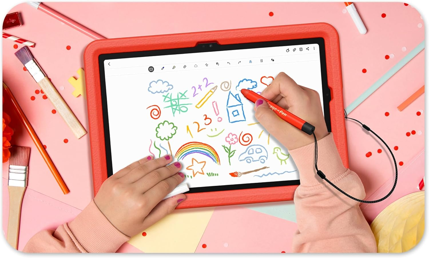 Samsung Galaxy Tab A9+ Kids Edition 11&rdquo; 64GB Wifi Android Tablet, Long Battery Life, Expandable Storage, Slim & Lightweight, Kid-Friendly Durable Puffy Cover, US Version, Red image number 7