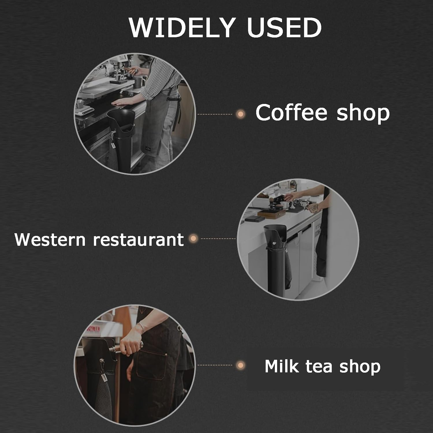 Floor Standing Coffee Knock Box, Large Capacity,With Towel and 10 Garbage Bags, for Household Milk Tea Shop Bar(Black) - White image number 3