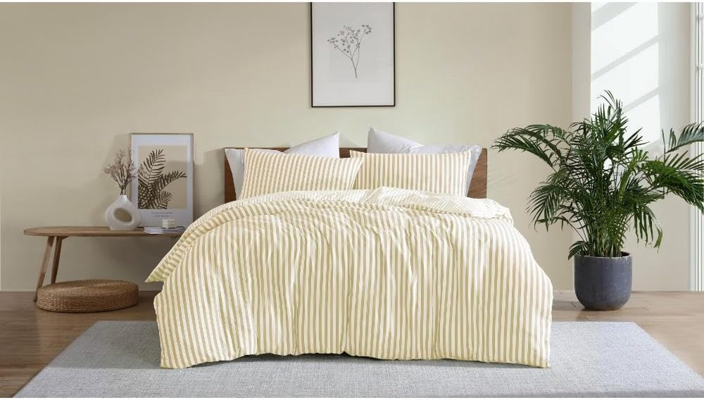 Ardor Frankie Stripe Quilt Cover Set - Yellow - Double