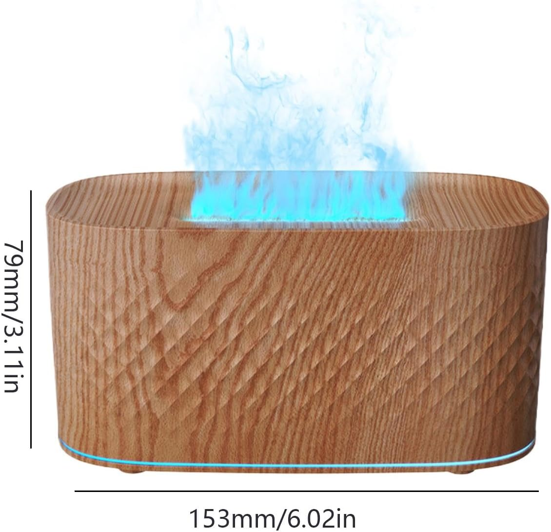 Flame Oil Diffuser - Flame Air Diffuser, Air Fragrance Diffuser with USB Charging | Colorful Diffuser Humidifier with 2 Spray Modes, Bonfire Fragrance Diffuser P - Wood Color image number 1