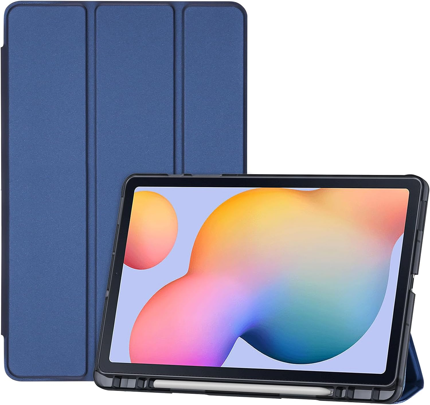 Procase Cover for Galaxy Tab S6 Lite 10.4 Case 2024 2022 2020 with S Pen Holder(Sm-P620/P625/P613/P619/P615/P610), Trifold Stand Folio Soft TPU Translucent Back Cover Support Auto Wake/Sleep -Navy image number 5