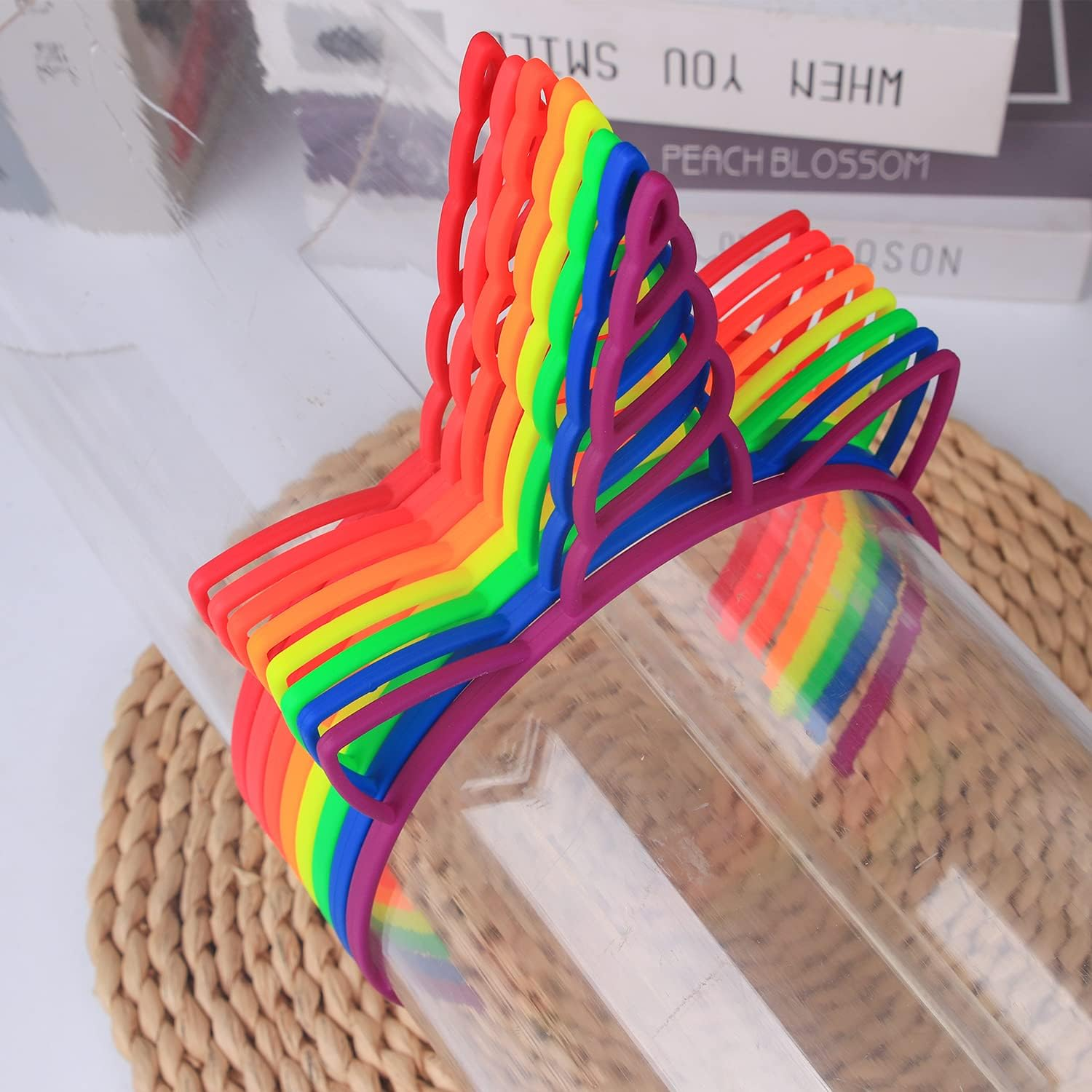 Unicorn Headbands for Girls Plastic Toddler Headbands Child Unicorn Horn Head Bands for Christmas Party Decorations Pack of 12 (Bright Colors-12Pcs) image number 1