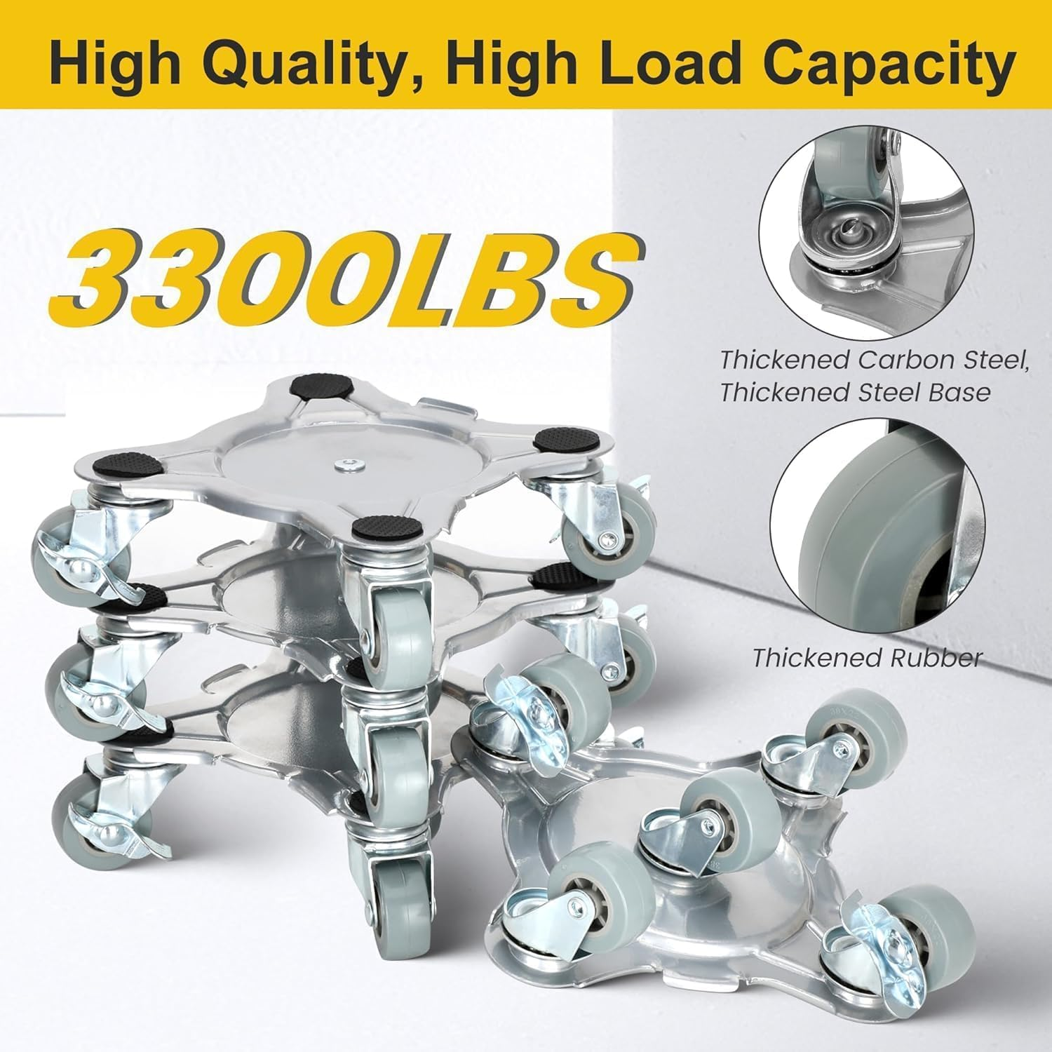 Biubiu Furniture Mover Dolly with 5 Wheels, 4 Pack Moving Dolly, 1600KG Load Capacity with 360&deg; Rotation Wheels, Furniture Lifter Set for Moving Heavy Furniture Refrigerator Sofa Cabinet