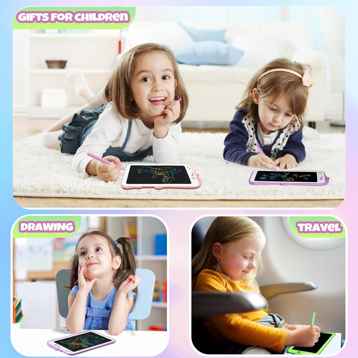 LCD Writing Tablet for Kids, 8.5 Inch Doodle Board Drawing Pad Gifts for Kids Games, Unicorns Toys Drawing Pad for Kids 3 4 5 6 7 Year Old Boy Girl Birthday Gifts image number 3