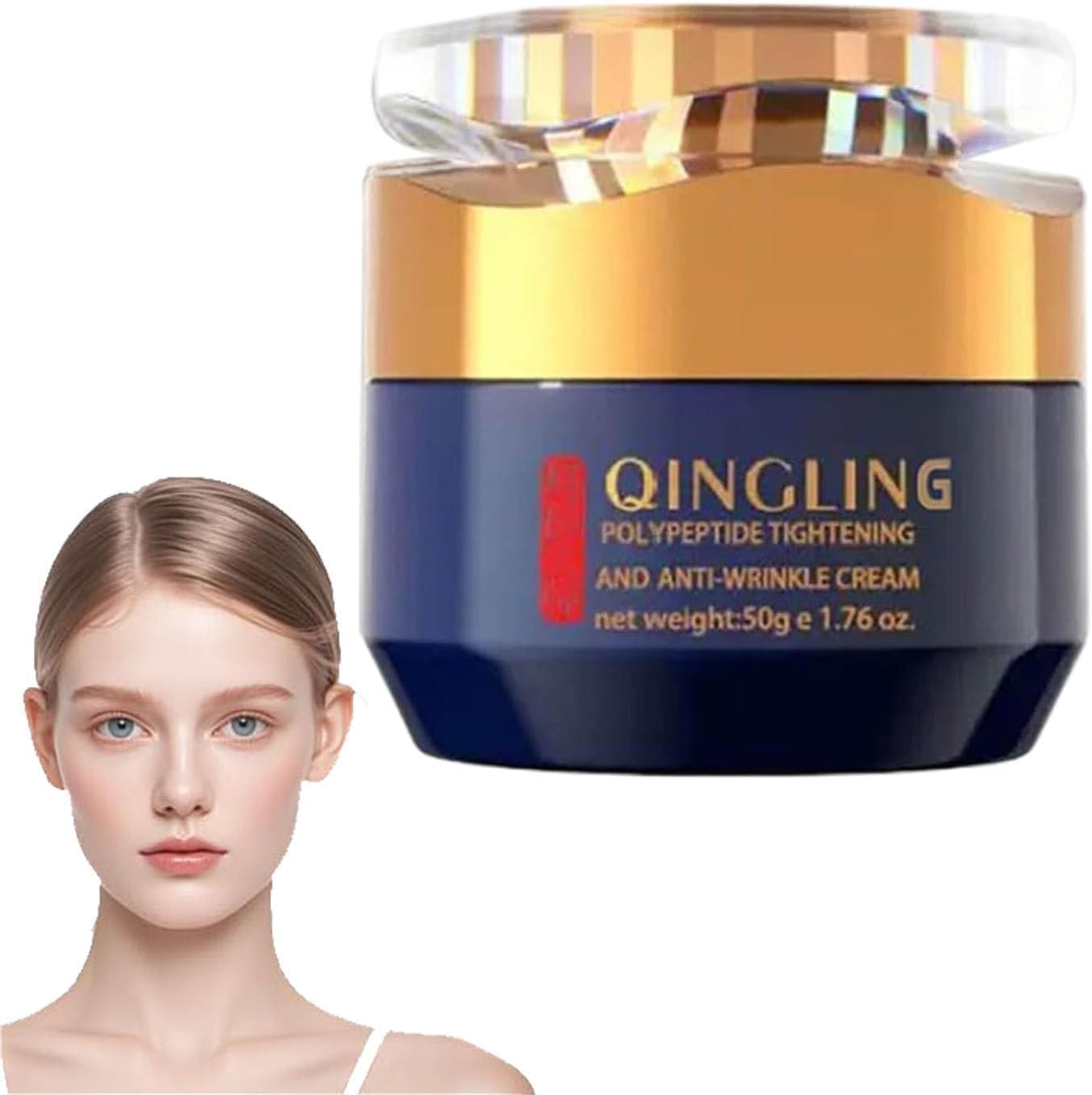 Qingling Face Cream, Qingling Wrinkle Removal Cream, Polypeptide Tightening and Anti-Wrinkle Creams, Qingling Crema Para-Arrugas, Anti-Aging Moisturizer for Firming Face (2PCS)