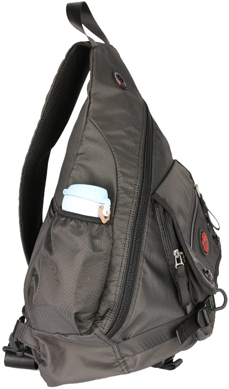 Kawei Knight Large Sling Bag Laptop Backpack Cross Body Messenger Bag Shoulder Travel Rucksack - A-Dark Green image number 2