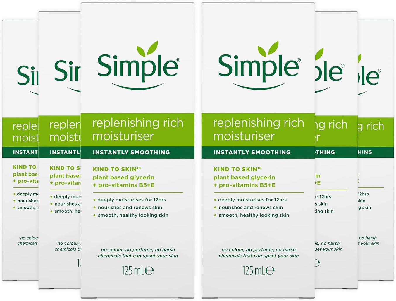 6 X Simple Kind to Skin Replenishing Rich Moisturiser 125Ml image number 3