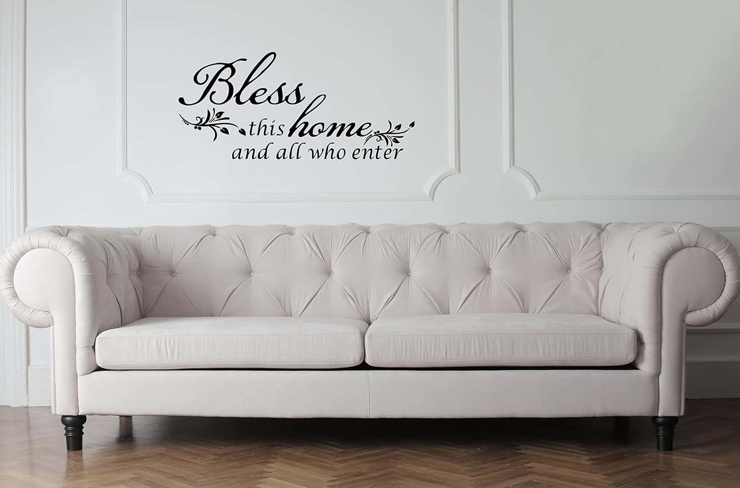 Decaltor Bless This Home and All Who Enter - Vinyl Wall Decal Entryway Living Room D&eacute;cor Art Letters Quotes Stencil image number 2