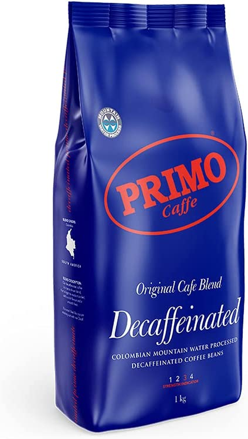 Primo Caffe Original Cafe Blend Decaffeinated Coffee Beans, 1 Kg