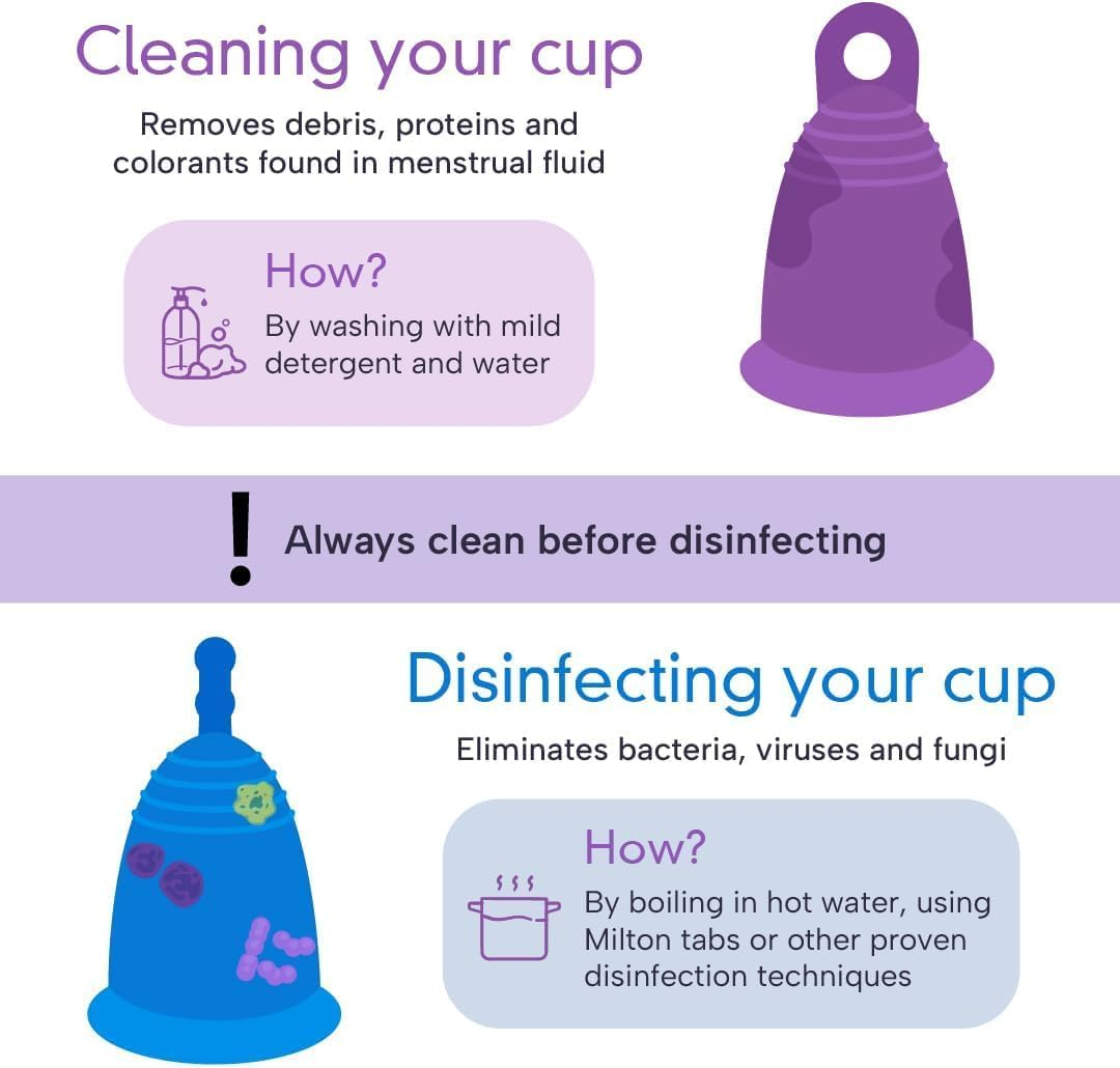 Most Customizable Menstrual Cup with Ring Handle | Meluna Me Luna | Comfortable Period Cup Reusable Cup | Tampon Pad Alternative for All Body Types | Classic - Blue - Large image number 4