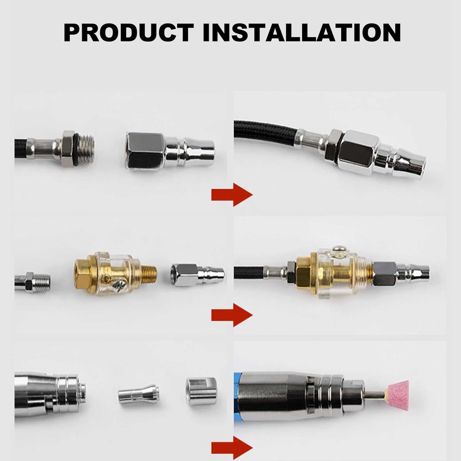 Air Die Grinder Kit, Pneumatic Pencil Die Grinder with Speed Switch, Lightweight Pneumatic Pencil Grinder for Polishing, Engraving image number 5