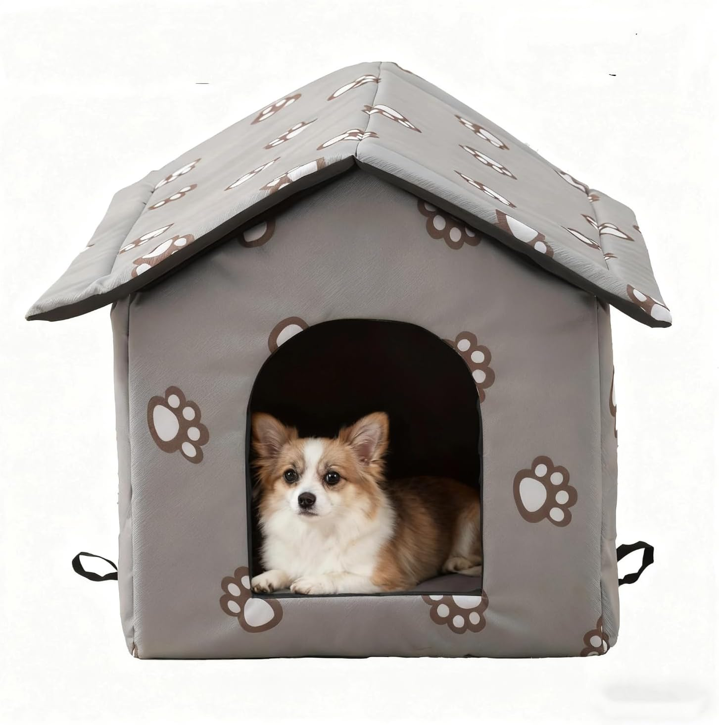 Stray Cat House for Outdoor Feral Cats - Foldable, Thickened Weatherproof Pet Shelter - Warm, Insulated for Cats and Dogsfour Seasons Pet House, Foldable, Indoor/Outdoor (Green, Mediu)