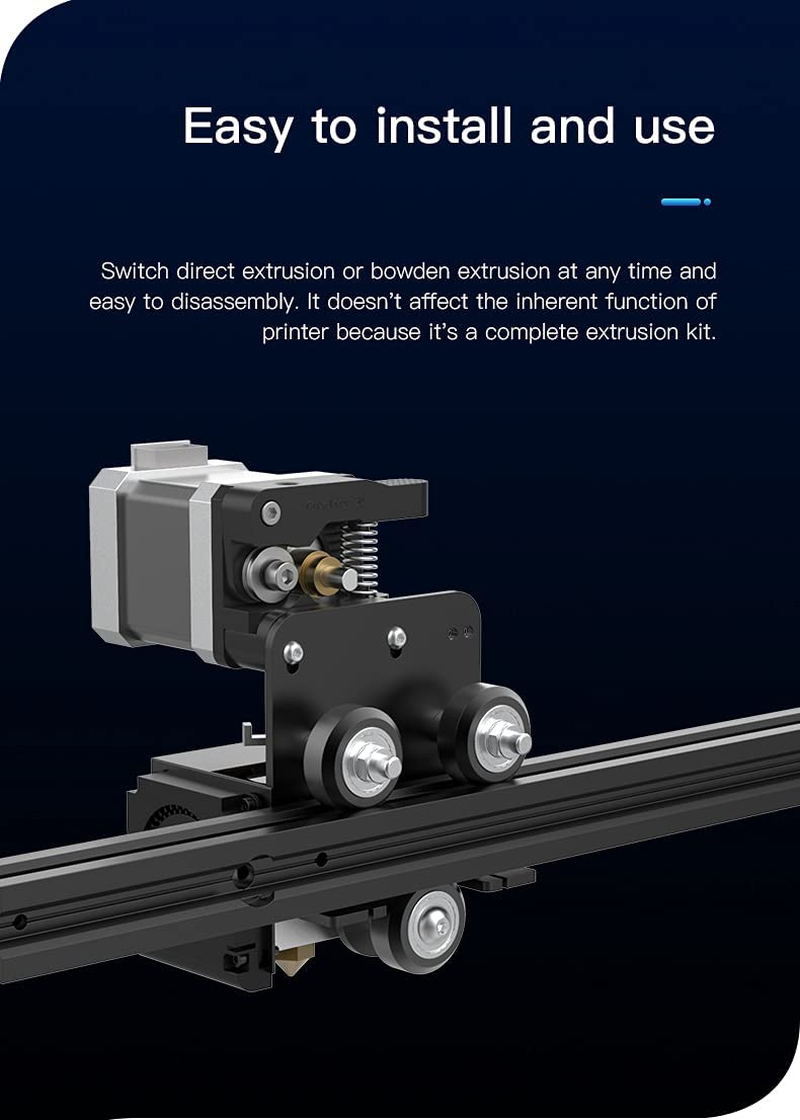 Official Creality Ender 3 Direct Drive Upgrade Kit, Ender 3 V2 Upgrades for Ender 3, Ender 3 Pro, Ender-3S 3D Printer with Stepper Motor Hotend Kit 1.75Mm Extruder Fan and Cables Support TPU Filament image number 1