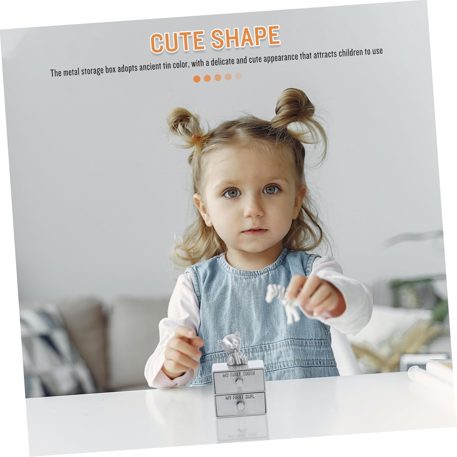 Double Metal Tooth Storage Box First Tooth and Curl Keepsake Box for Compact and Portable Design for Newborn Memories image number 5