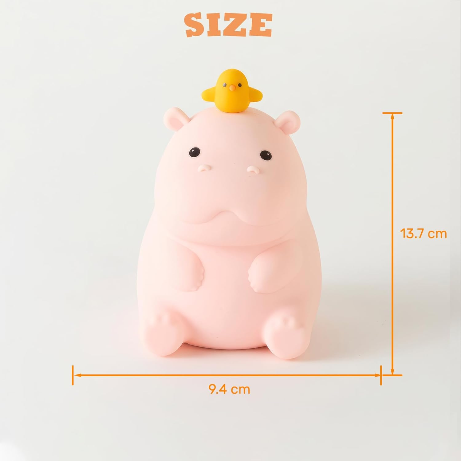 Hippo Night Light for Kids, Silicone Dimmable Touch Lamp with 2 Lighting Modes, USB Rechargeable Lamp for Bedroom Children'S Room, Portable LED Night Light for Christmas Birthday (Hippo) image number 1
