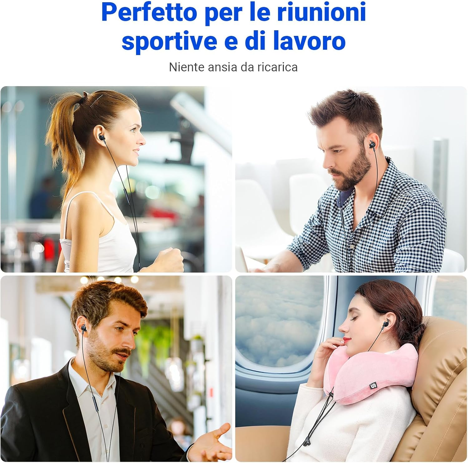 AIAUXAI In-Ear Headphones USB C, 1.5 M Cable Blue Anti-Fall Earplugs Microphone & Volume Control for Samsung Galaxy S25 Ultra S24 A16 Iphone 16 15 Ipad Pixel 9 8 for Office Gaming Workout Music Blue image number 4