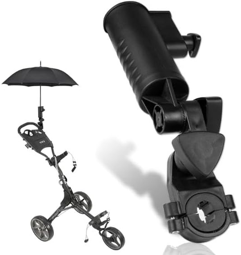 Golf Push Cart and Trolley Umbrella Holder, Universal Adjustable Umbrella Holder for Chair/Stroller/Wheelchair/Bike image number 1